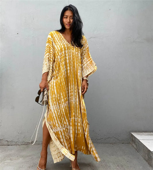 Women'S Beach Kaftan Dresses Half Sleeve Caftan Swimsuit plus Size Bathing Suit Cover Ups
