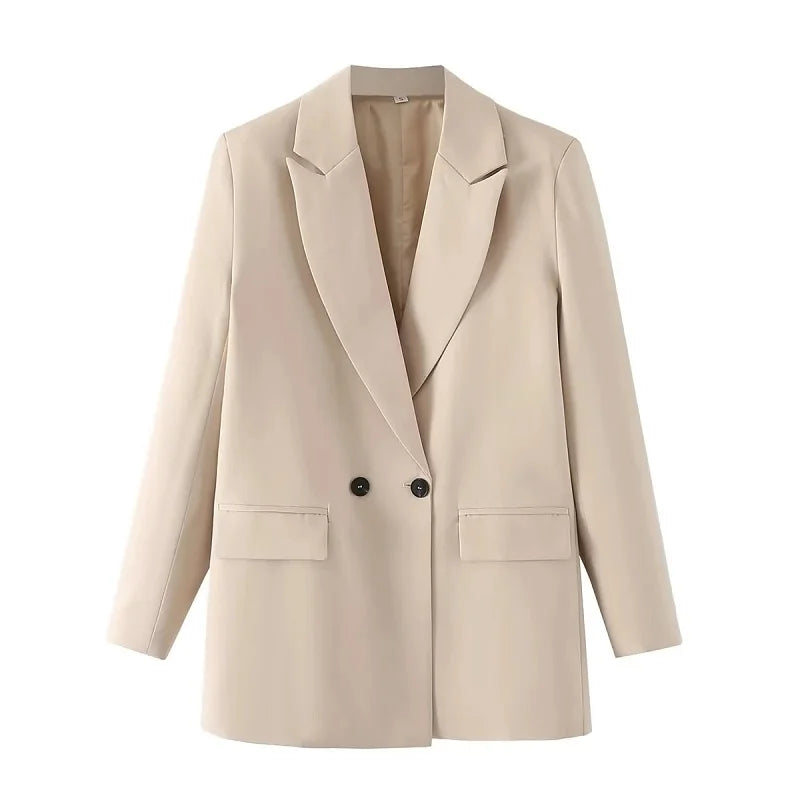 TRAF Blazer Woman Black Beige Khaki Blue Green Gray Women Coat Fashion Office Wear Women'S Blazers Jacket Outerwears 2024