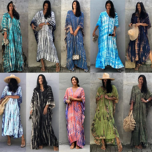 Women'S Beach Kaftan Dresses Half Sleeve Caftan Swimsuit plus Size Bathing Suit Cover Ups