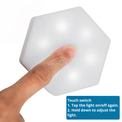 RGB Led Wall Light Hexagon Honeycomb Lamps Room Decoration Touch Sensor Night Lights Modern Bedroom Ambient Lamp Remote Control