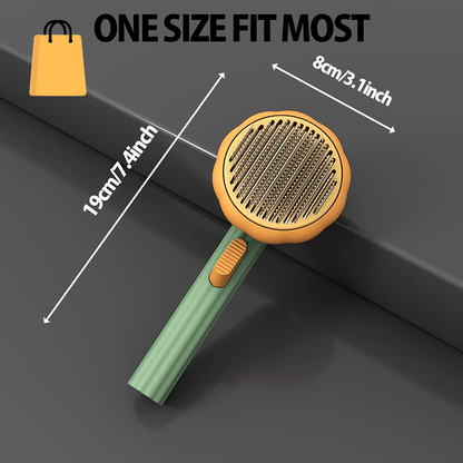 Pet Pumpkin Brush, Pet Grooming Self Cleaning Slicker Brush for Dogs Cats Puppy Rabbit, Cat Brush Grooming Gently Removes Loose Undercoat, Mats Tangled Hair Slicker Brush