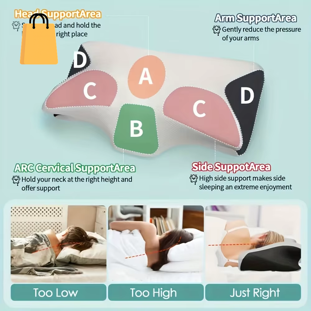 Ergonomic Cotton Snack Pillow with Comfortable Sleeping Design, Soft and Lightweight, Perfect for Side, Back and Abdominal Sleep