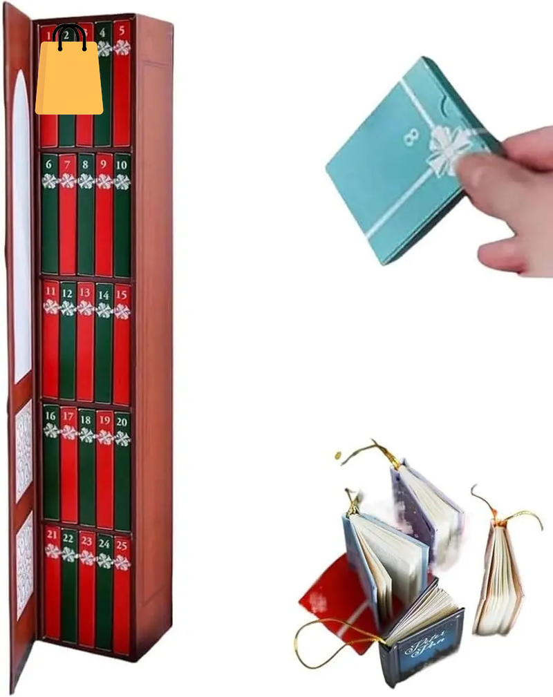 2025 Mini Book Ornament Advent, Book Lovers Gifts Calendar, Books Lovers Gifts Advent Calendar with 24 Book Gift, Christmas Book