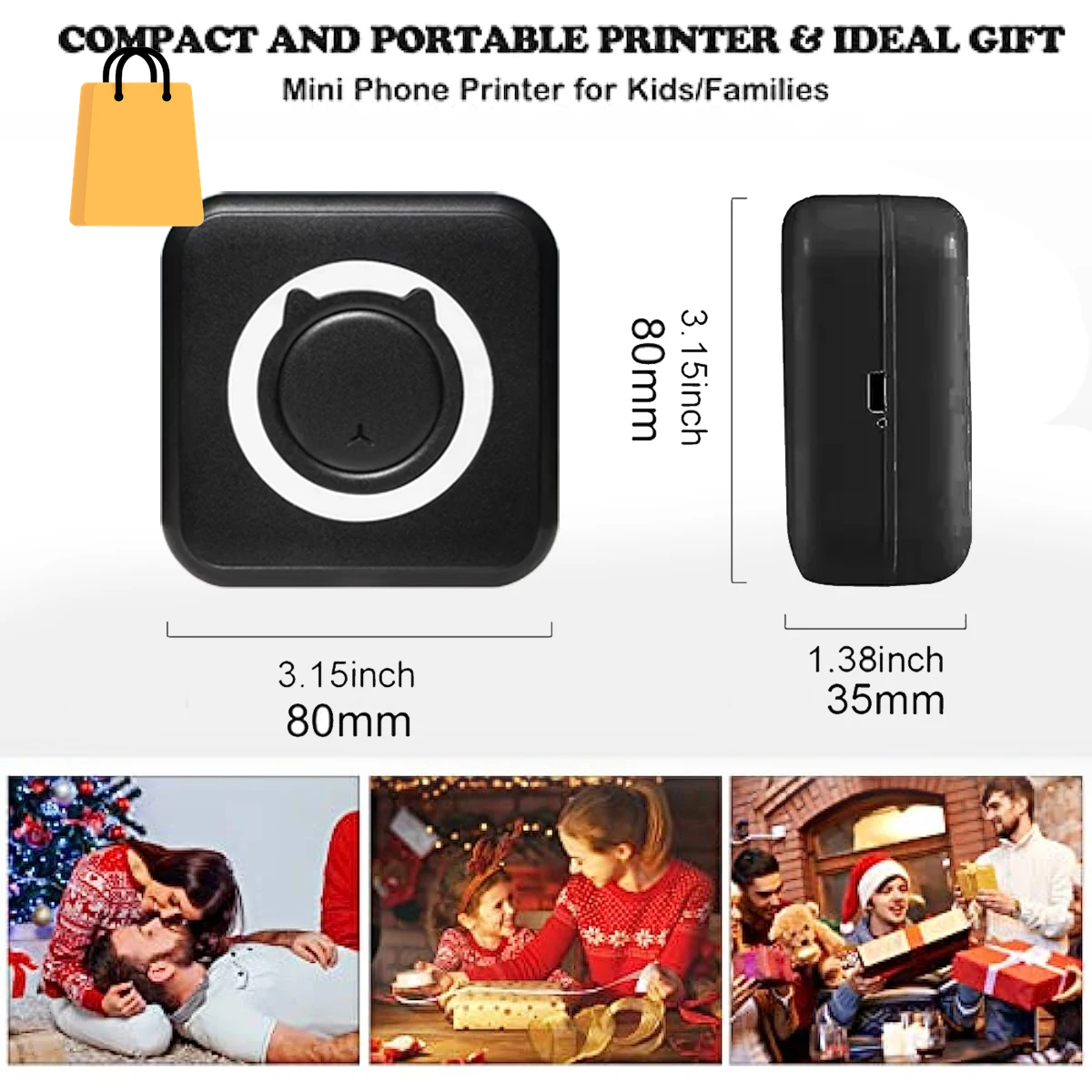 MINI Print Portable Thermal Printer Photo Pocket Thermal Label Printer 58Mm Printing Wireless Bluetooth Android IOS