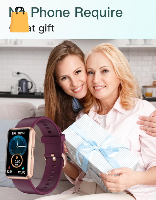Waterproof Fitness Tracker - No Bluetooth or App Needed, Full Touch Screen, Steps & Calories Counter, Sleep Tracker, Alarm Clocks (Purple)