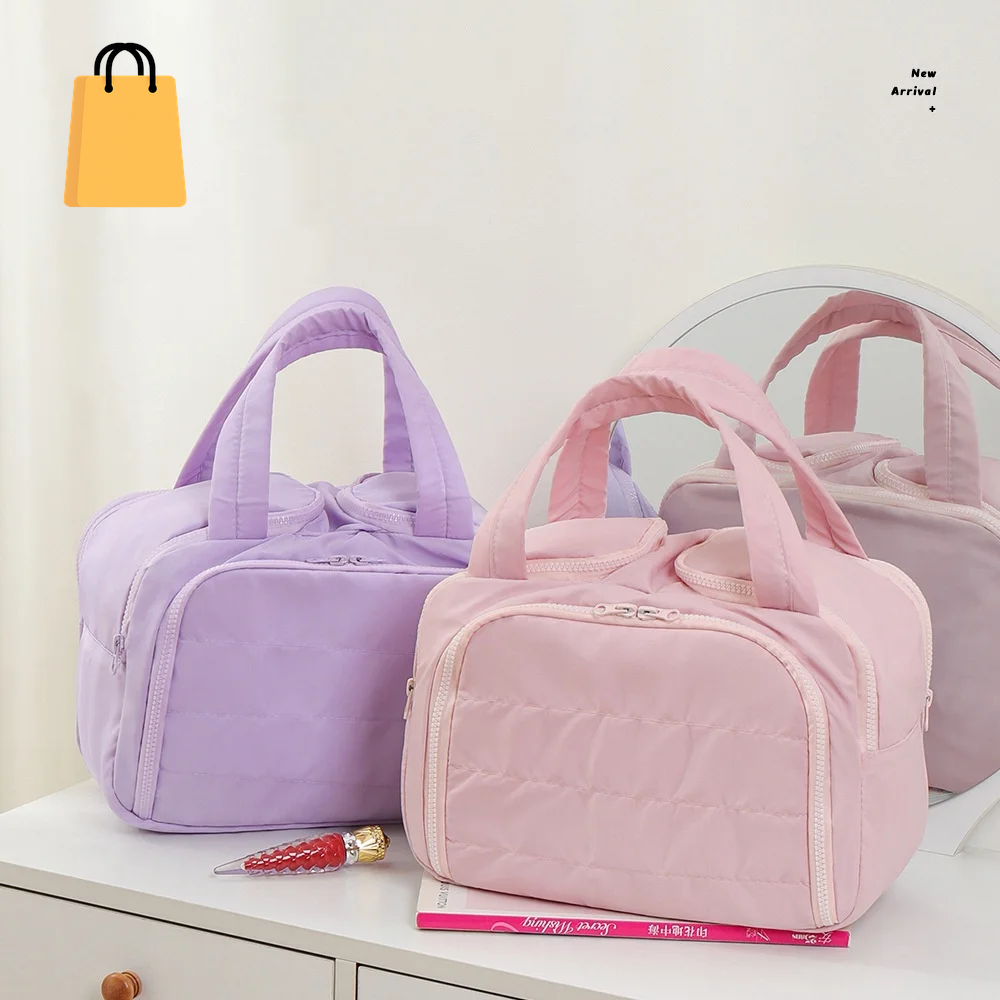 Large Capaci Portable Lightweight Makeup Bag Women'S Travel Miscellaneous Storage Bag Handheld Organizer Cosmetic Pouch Wash Bag