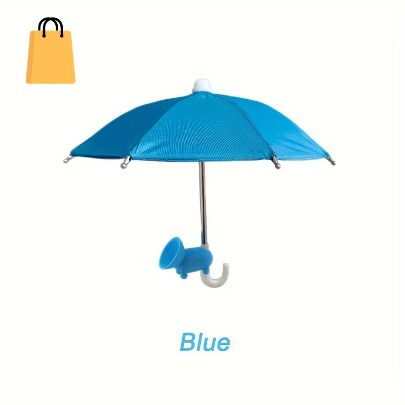 Mini Umbrella for Smart Phone with Suction Cup Holder, Outdoor Anti-Glare Sunshade Cover, Anti-Reflective Screen Protector