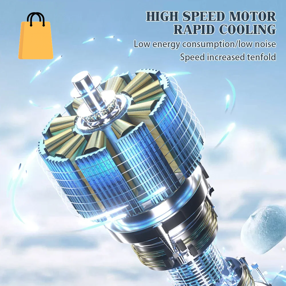 100 Turbos Chilled Ice Sensation Cold Fan Super Mini Turbo Speed Fan USB Powered Digital Display for Outdoor Camping Office Dorm