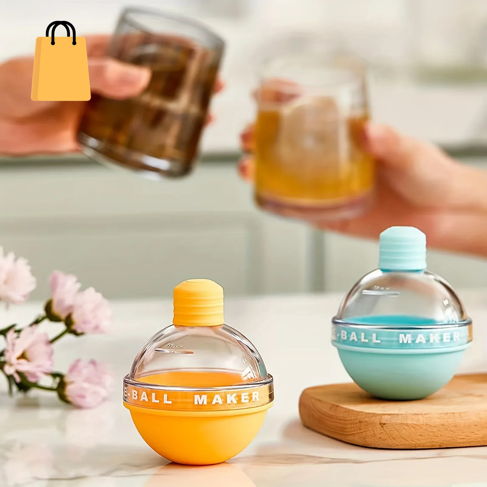 4Pcs Ice Cube Mold round Ice Hockey Premium Silicone Ice Sphere Molds Seamless 2.5In Ice Balls Kitchen Must-Have for Chilled