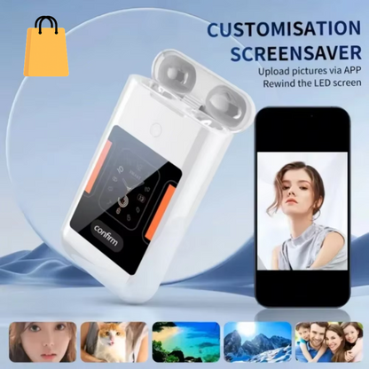 Multiple Function in Ear Bluetooth Wireless Earphone Charging Case with 2.8" Touch Screen Power Bank Headphone Music Game