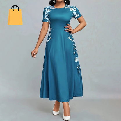 Women'S Elegant Short Sleeve Maxi Dresses Casual Empire Waist Long Dress