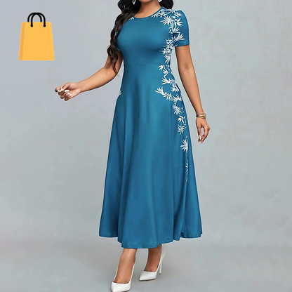 Women'S Elegant Short Sleeve Maxi Dresses Casual Empire Waist Long Dress