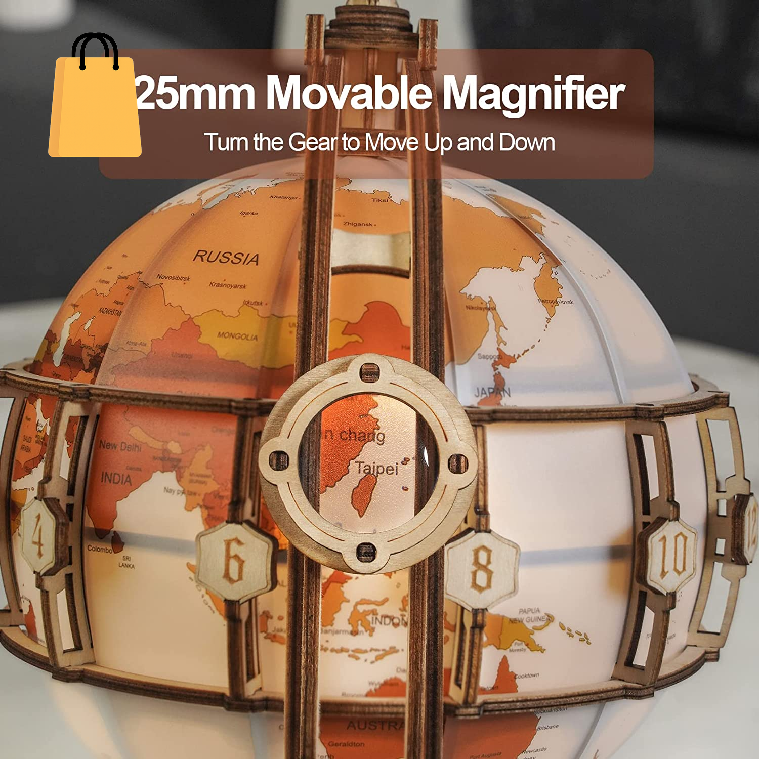 Rokr Luminous Globe 3D Wooden Hot Selling 180PCS Model Building Block Kits Toy