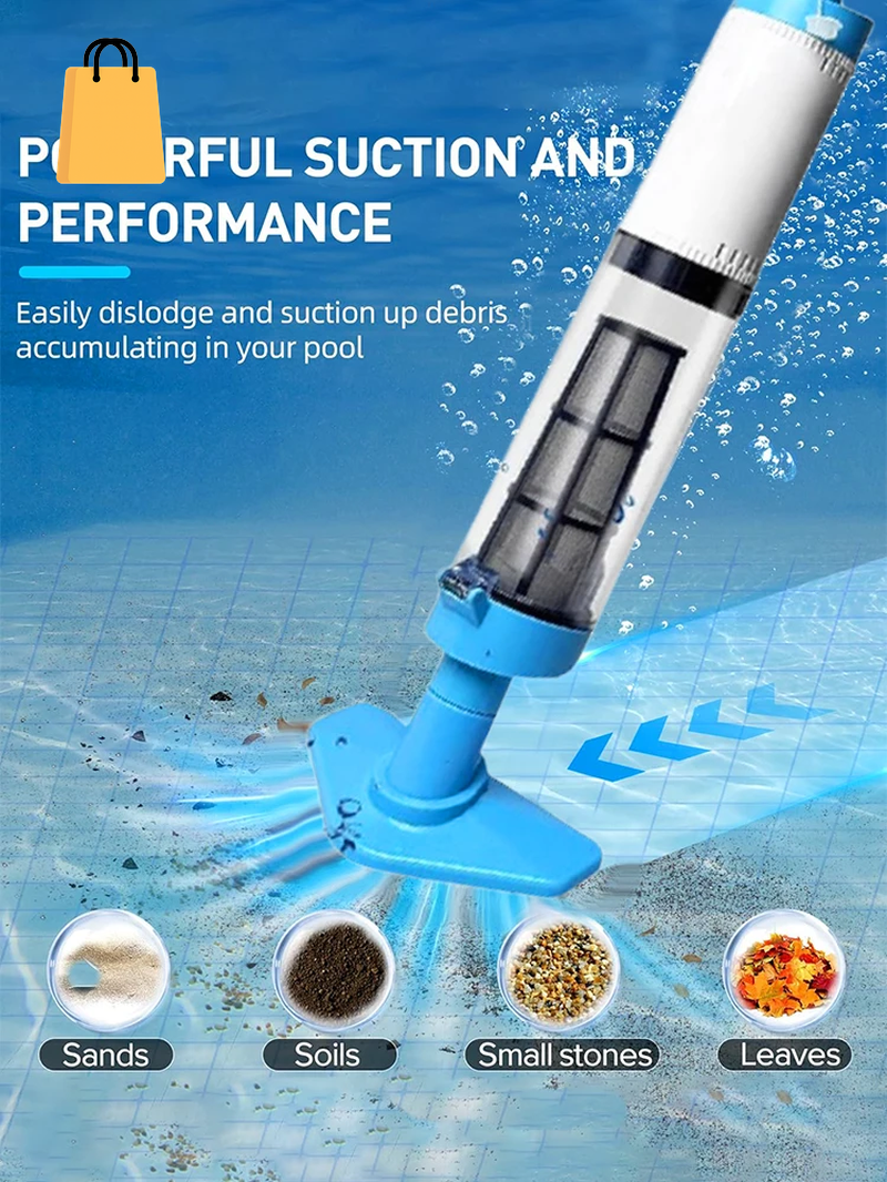 3 in 1 Cordless Rechargeable Pool Vacuum Cleaner Handheld Pool Cleaner Suitable for Spa Center Bathtub Sand Debris