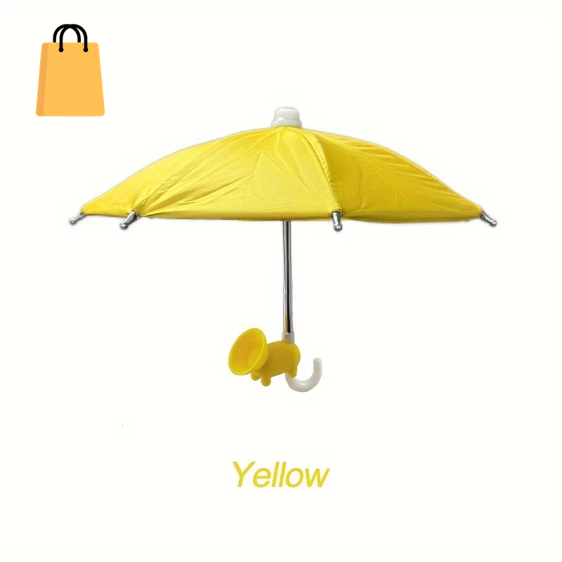 Mini Umbrella for Smart Phone with Suction Cup Holder, Outdoor Anti-Glare Sunshade Cover, Anti-Reflective Screen Protector