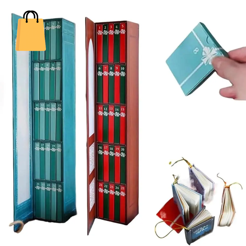 2025 Mini Book Ornament Advent, Book Lovers Gifts Calendar, Books Lovers Gifts Advent Calendar with 24 Book Gift, Christmas Book