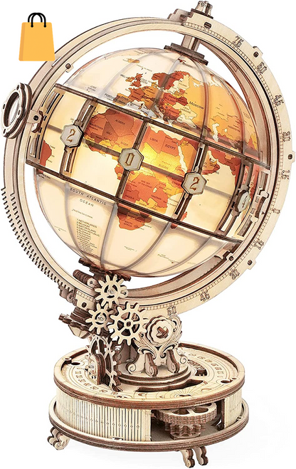 Rokr Luminous Globe 3D Wooden Hot Selling 180PCS Model Building Block Kits Toy