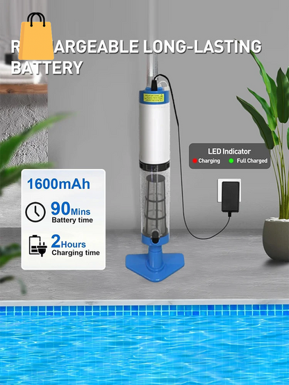 3 in 1 Cordless Rechargeable Pool Vacuum Cleaner Handheld Pool Cleaner Suitable for Spa Center Bathtub Sand Debris