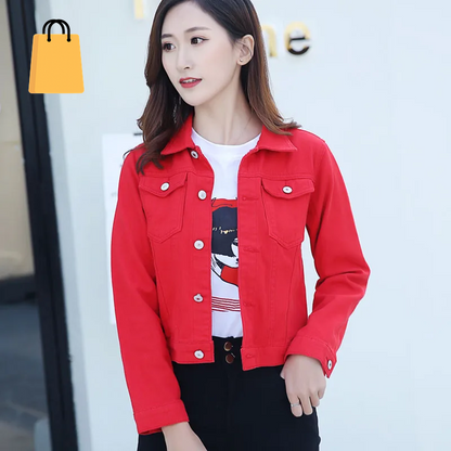 New Long Sleeve Winter Slim White Black Jeans Top for Women Solid Denim Jacket Women Short Overcoat Ladies Jackets Tops