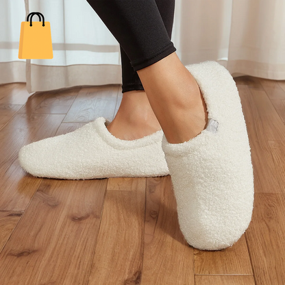 Fuzzy House Slippers for Women Warm Comfort Solid Bedroom Shoes Non-Slip Winter Plush Slippers