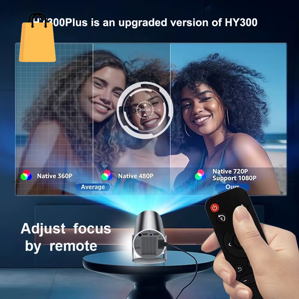 HY300 plus HD Projector Portatil 4K 1280X720P Android LED Video Home Theater Cinema Phone Mini Proyector Movie HY300 Pro