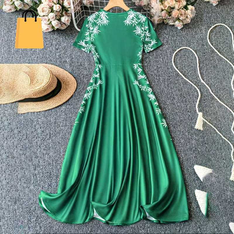 Women'S Elegant Short Sleeve Maxi Dresses Casual Empire Waist Long Dress