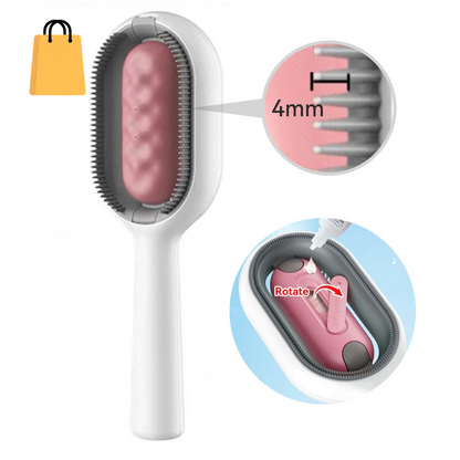Cat Hair Brush with Water, Sticky Brush for Cats, 4 In-1 Cat Grooming Brush Creative Update Cat Dog Grooming Comb with Water Tank Double-Sided Hair Removal Brush Kitten Pet Supplies Accessories
