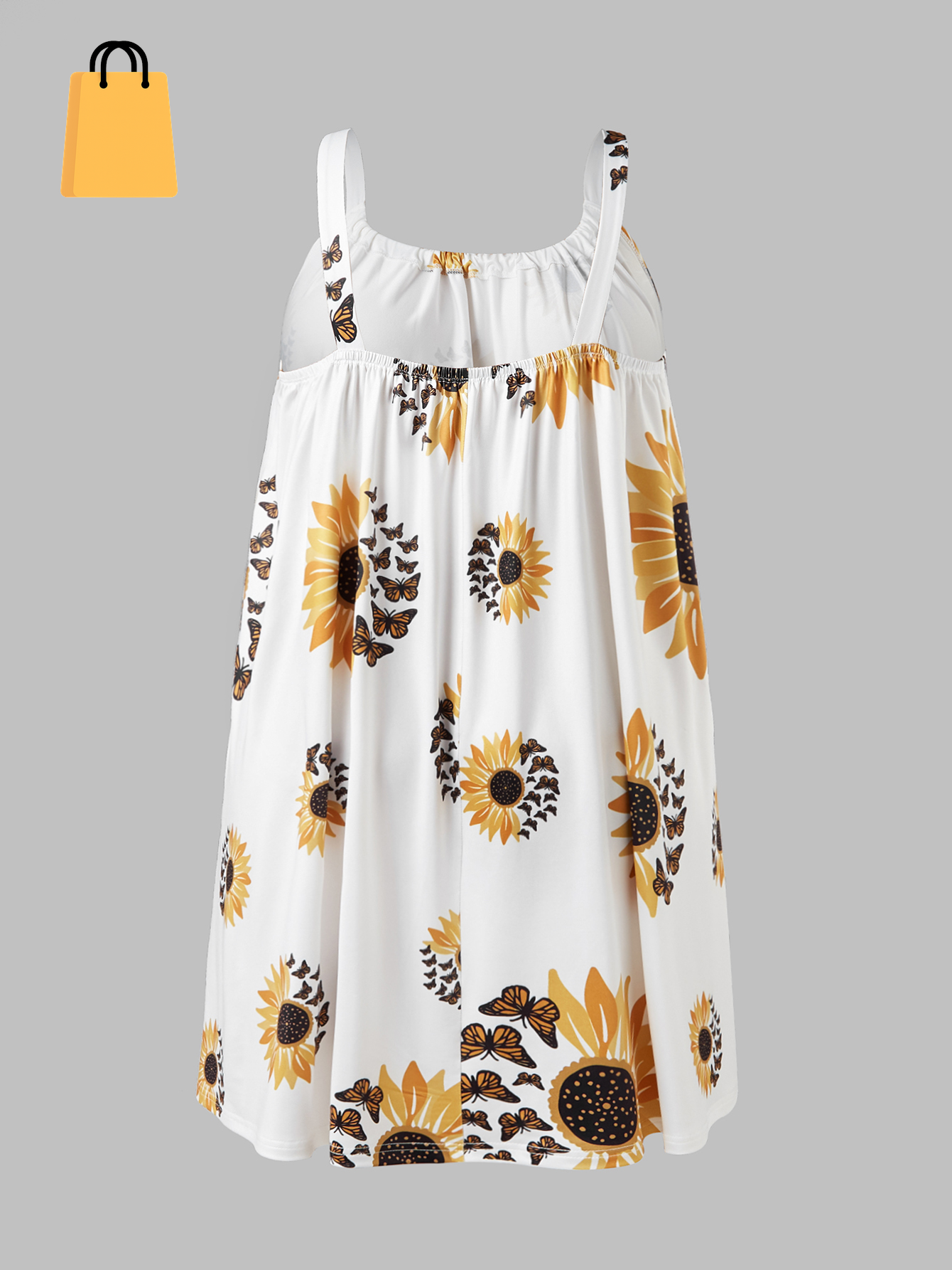 Plus Size Sleeveless Camisole Sunflower Printed Vest Elegant Wrap Women'S Sexy Party Casual Loose Dresses