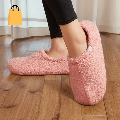 Fuzzy House Slippers for Women Warm Comfort Solid Bedroom Shoes Non-Slip Winter Plush Slippers
