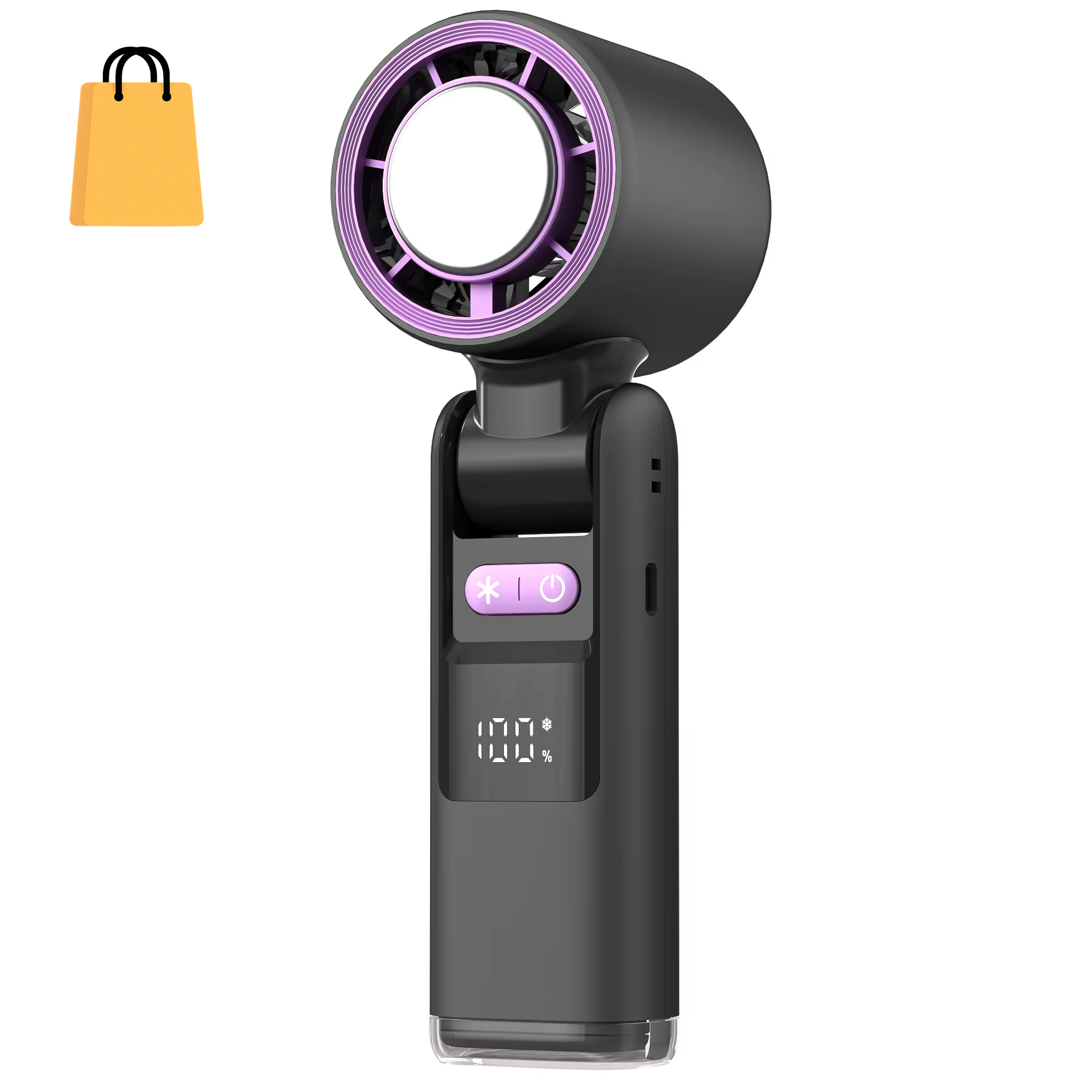 100 Turbos Chilled Ice Sensation Cold Fan Super Mini Turbo Speed Fan USB Powered Digital Display for Outdoor Camping Office Dorm