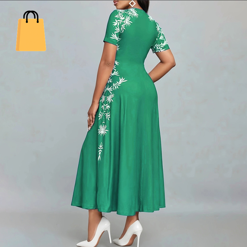 Women'S Elegant Short Sleeve Maxi Dresses Casual Empire Waist Long Dress