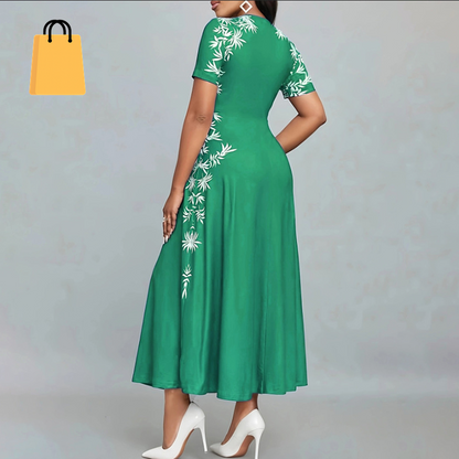 Women'S Elegant Short Sleeve Maxi Dresses Casual Empire Waist Long Dress