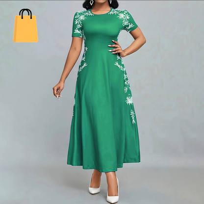 Women'S Elegant Short Sleeve Maxi Dresses Casual Empire Waist Long Dress