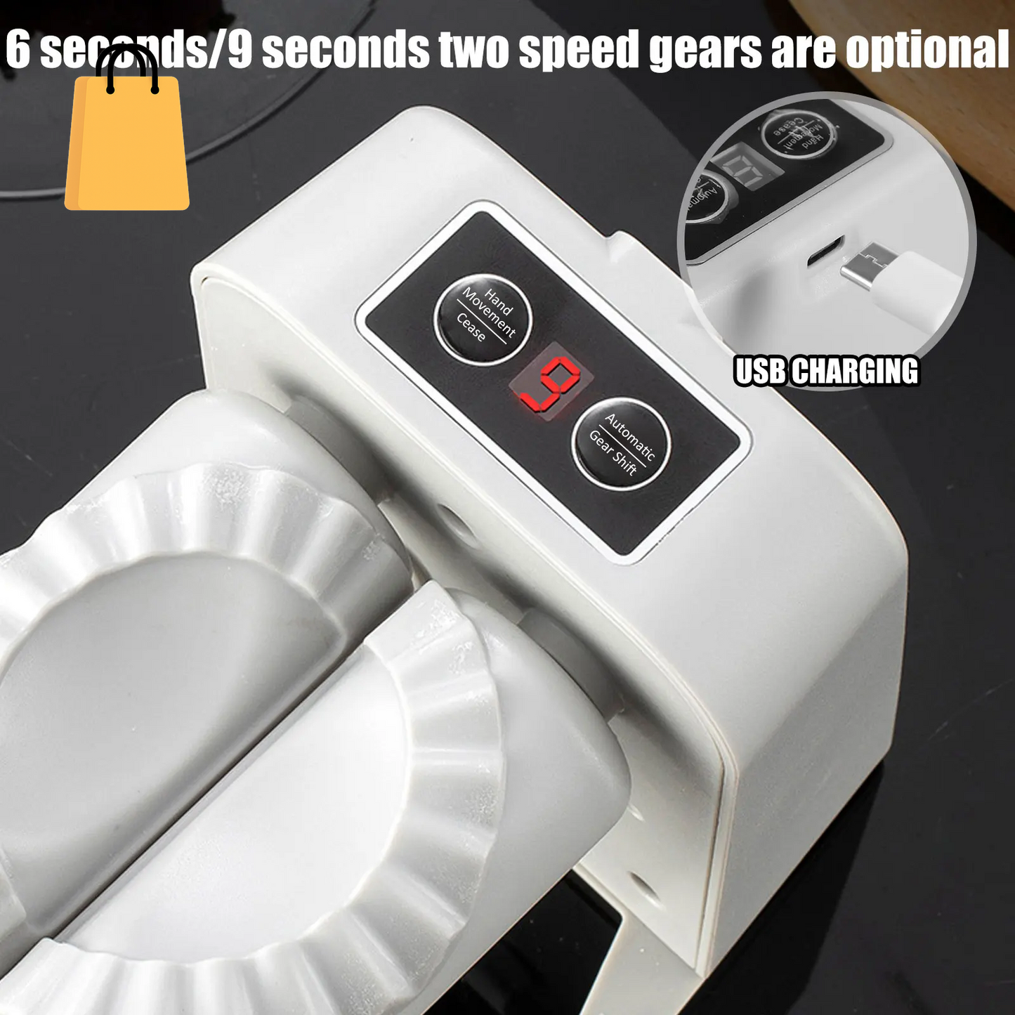 Electric Dumpling Maker 1200Mah Rechargeable Automatic Dumpling Maker with Filling Spoon Brush 2 Modes Efficient Dumpling Maker