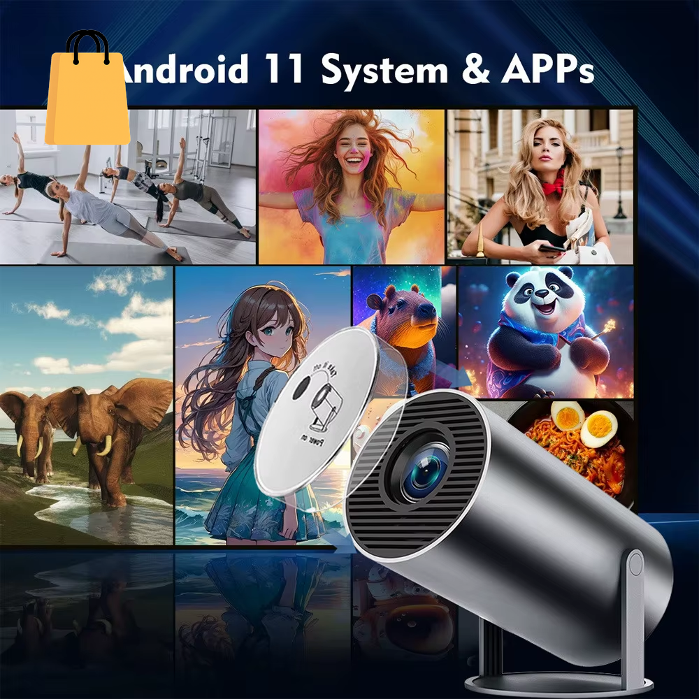 HY300 plus HD Projector Portatil 4K 1280X720P Android LED Video Home Theater Cinema Phone Mini Proyector Movie HY300 Pro