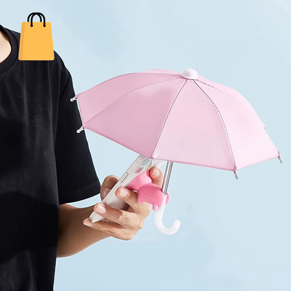 Mini Umbrella for Smart Phone with Suction Cup Holder, Outdoor Anti-Glare Sunshade Cover, Anti-Reflective Screen Protector