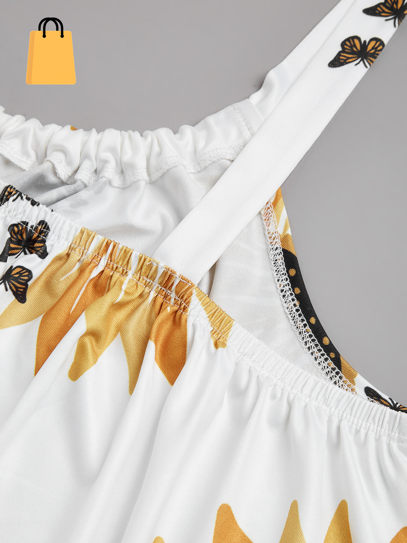 Plus Size Sleeveless Camisole Sunflower Printed Vest Elegant Wrap Women'S Sexy Party Casual Loose Dresses