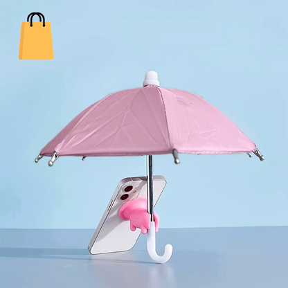 Mini Umbrella for Smart Phone with Suction Cup Holder, Outdoor Anti-Glare Sunshade Cover, Anti-Reflective Screen Protector
