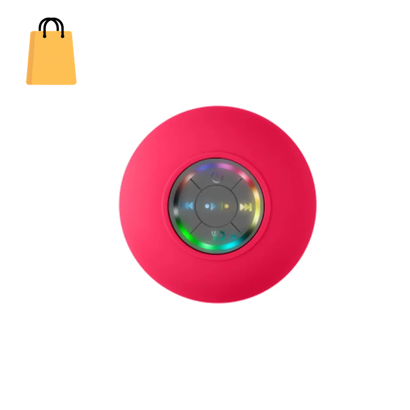 Portable Waterproof Bluetooth Shower Speaker with Suction Cup and LED Lights 3D Surround Stereo Subwoofer
