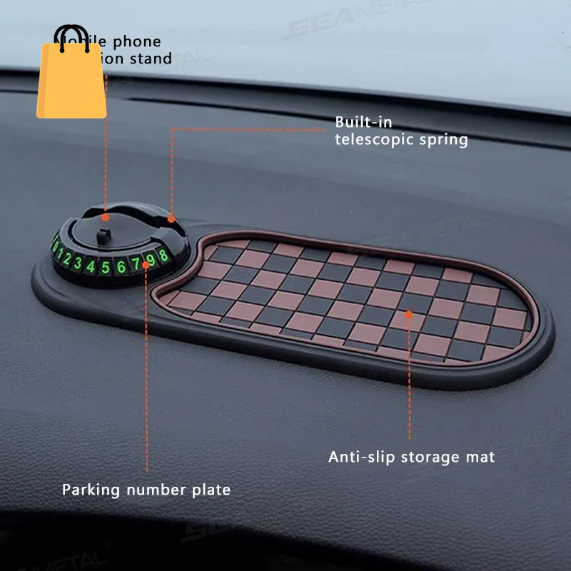 2 in 1 Dashboard anti Slip Mat with Phone Mount 360-Degree Rotation Car Phone Holder Non-Slip Adhesive Mat for Car