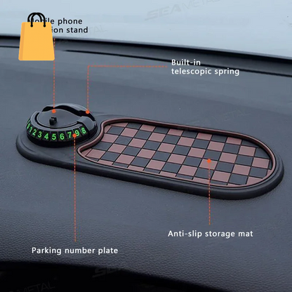 2 in 1 Dashboard anti Slip Mat with Phone Mount 360-Degree Rotation Car Phone Holder Non-Slip Adhesive Mat for Car