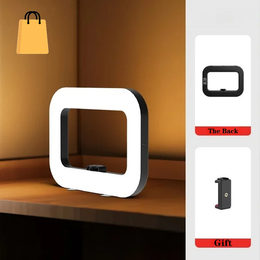 New Handheld Ring LED Rechargeable Fill Light Portable Mobile Phone Live Broadcast Photography Desktop Selfie Light