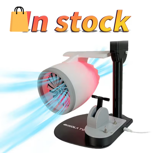 USB Jetfan Desktop Turbofan Engine Fan Blue Light Upgraded Version with Humidifier and Blue Tail Light