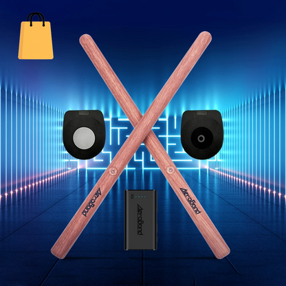 Aeroband-Pocketdrum 2 MAX Electronic Drum Set, Drum Sticks, Foot Pedals, Bluetooth Adapter, Play Drum Anywhere Anytime