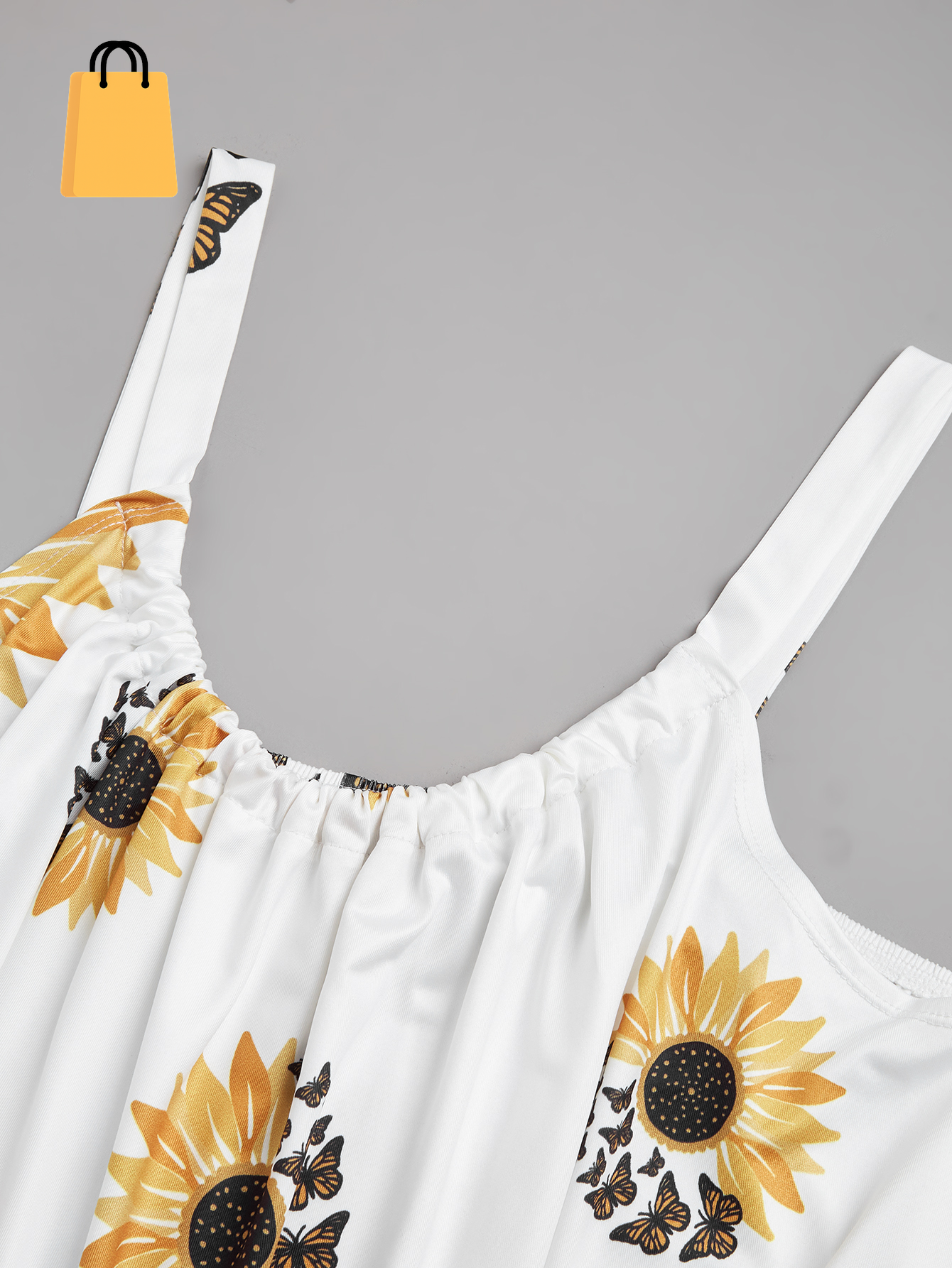 Plus Size Sleeveless Camisole Sunflower Printed Vest Elegant Wrap Women'S Sexy Party Casual Loose Dresses