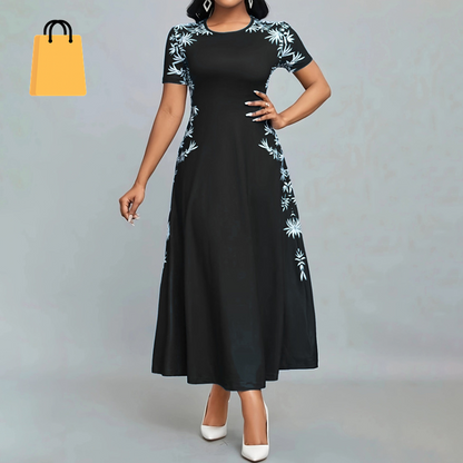 Women'S Elegant Short Sleeve Maxi Dresses Casual Empire Waist Long Dress