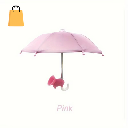 Mini Umbrella for Smart Phone with Suction Cup Holder, Outdoor Anti-Glare Sunshade Cover, Anti-Reflective Screen Protector