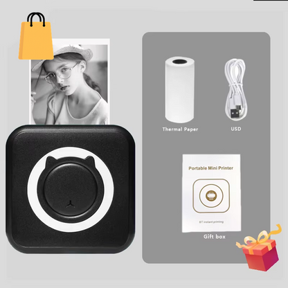 MINI Print Portable Thermal Printer Photo Pocket Thermal Label Printer 58Mm Printing Wireless Bluetooth Android IOS