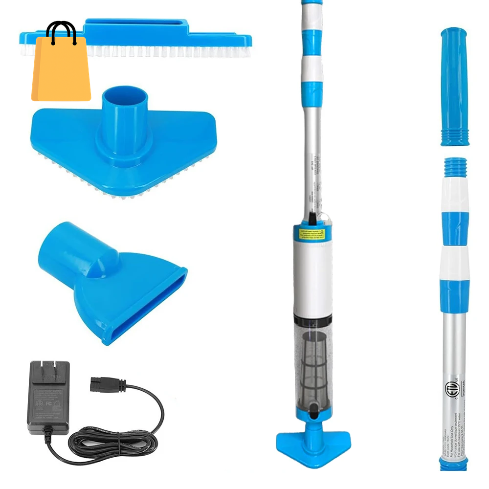 3 in 1 Cordless Rechargeable Pool Vacuum Cleaner Handheld Pool Cleaner Suitable for Spa Center Bathtub Sand Debris