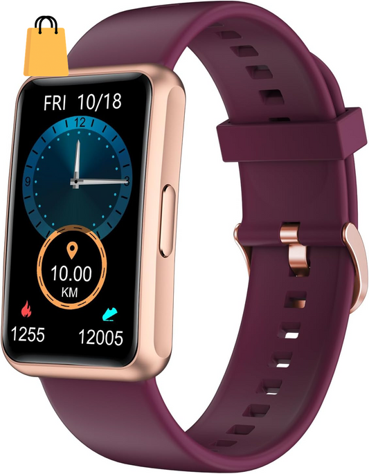 Waterproof Fitness Tracker - No Bluetooth or App Needed, Full Touch Screen, Steps & Calories Counter, Sleep Tracker, Alarm Clocks (Purple)